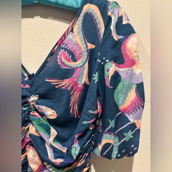 BANJANAN Skylar Ruched Dress / Size Small / - Picture 7 of 11